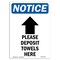 Signmission OSHA Notice, 7" Height, Please Deposit Towels Sign With Symbol, 7" X 5", Portrait OS-NS-D-57-V-17369 - alternate 1